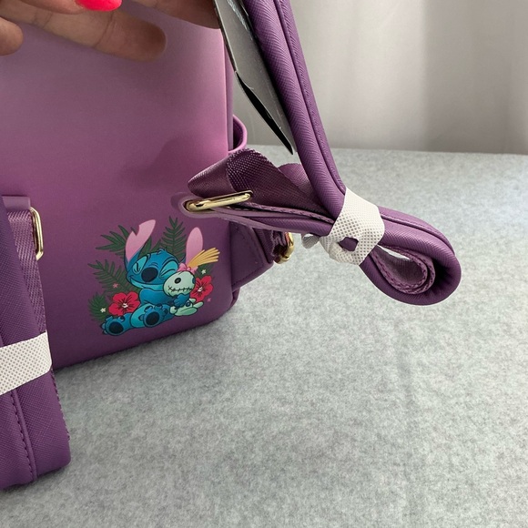 Loungefly Pink and Blue Stitch Backpack - Picture 3 of 5